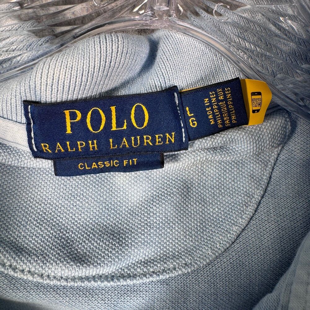 Ralph Lauren Polo Shirt Mens Size Large Blue Hawaiian Aloha Classic Fit Tie Dye - Picture 9 of 10